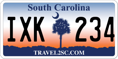 SC license plate IXK234