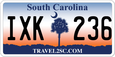 SC license plate IXK236