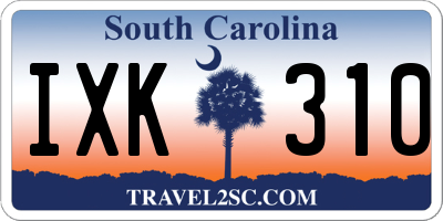 SC license plate IXK310