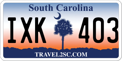 SC license plate IXK403