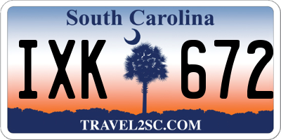 SC license plate IXK672