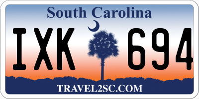 SC license plate IXK694