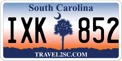 SC license plate IXK852