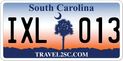 SC license plate IXL013