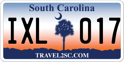 SC license plate IXL017