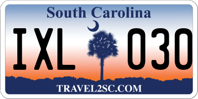 SC license plate IXL030