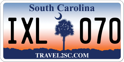 SC license plate IXL070