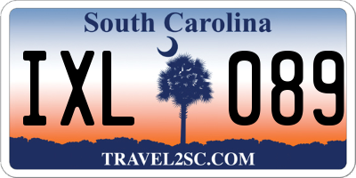 SC license plate IXL089