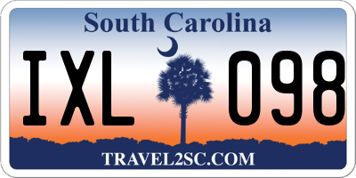 SC license plate IXL098