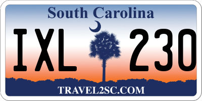 SC license plate IXL230