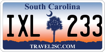 SC license plate IXL233