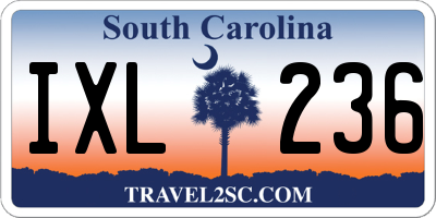SC license plate IXL236