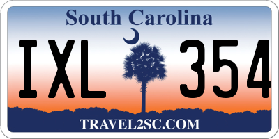SC license plate IXL354