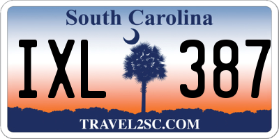 SC license plate IXL387