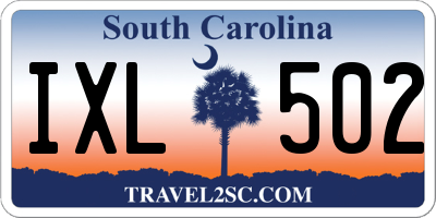 SC license plate IXL502