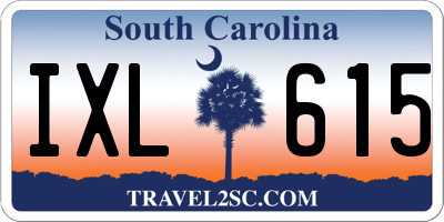 SC license plate IXL615