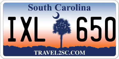 SC license plate IXL650