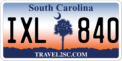 SC license plate IXL840
