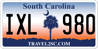 SC license plate IXL980