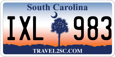 SC license plate IXL983
