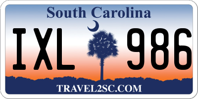 SC license plate IXL986