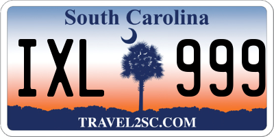 SC license plate IXL999