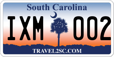 SC license plate IXM002