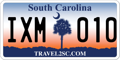 SC license plate IXM010
