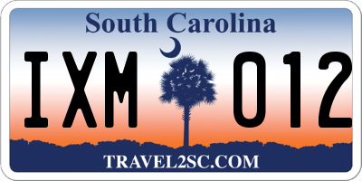 SC license plate IXM012