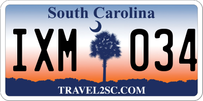 SC license plate IXM034