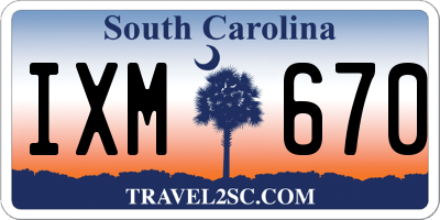 SC license plate IXM670