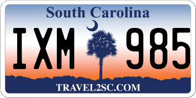 SC license plate IXM985