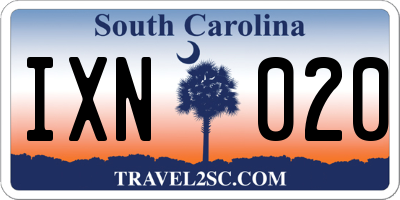 SC license plate IXN020
