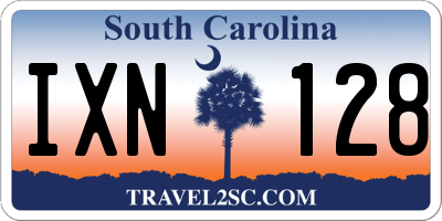 SC license plate IXN128