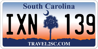 SC license plate IXN139