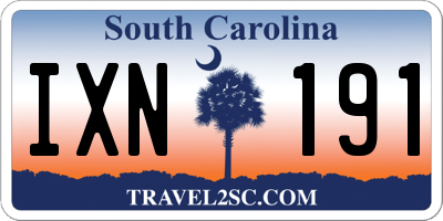 SC license plate IXN191