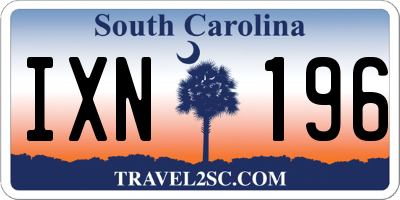 SC license plate IXN196