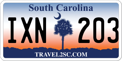 SC license plate IXN203