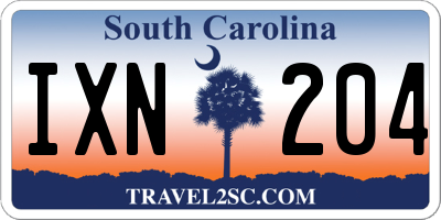 SC license plate IXN204