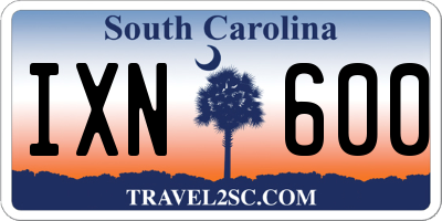 SC license plate IXN600
