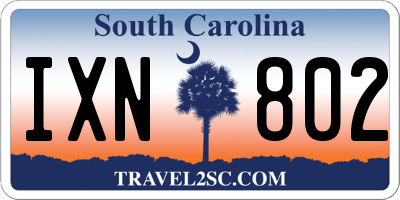 SC license plate IXN802