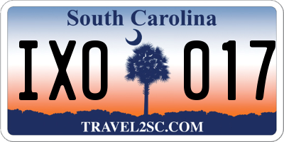 SC license plate IXO017