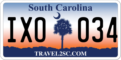 SC license plate IXO034