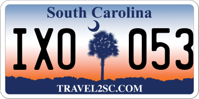 SC license plate IXO053