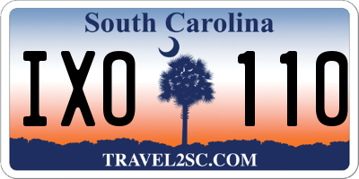SC license plate IXO110