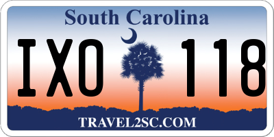SC license plate IXO118