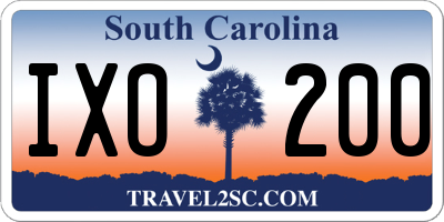 SC license plate IXO200