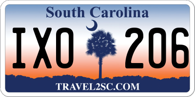 SC license plate IXO206