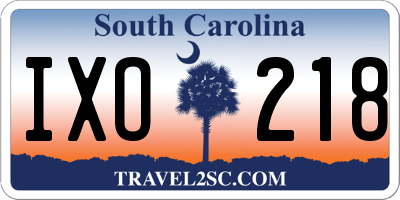 SC license plate IXO218
