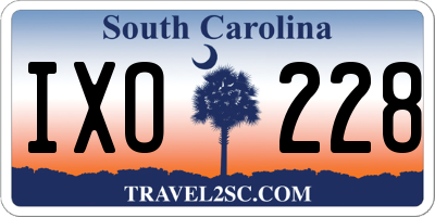 SC license plate IXO228